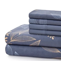 Marina Decoration Ultra Soft Silky Deep Pocket Rich Printed Bedding Rayon from Bamboo All Season Sheet Set with Pillowcases