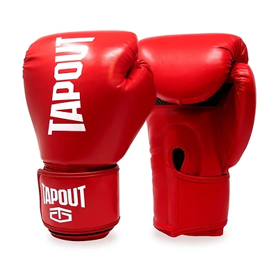 Tapout 12oz Boxing Gloves With Adjustable Hook And Loop Closure - Red
