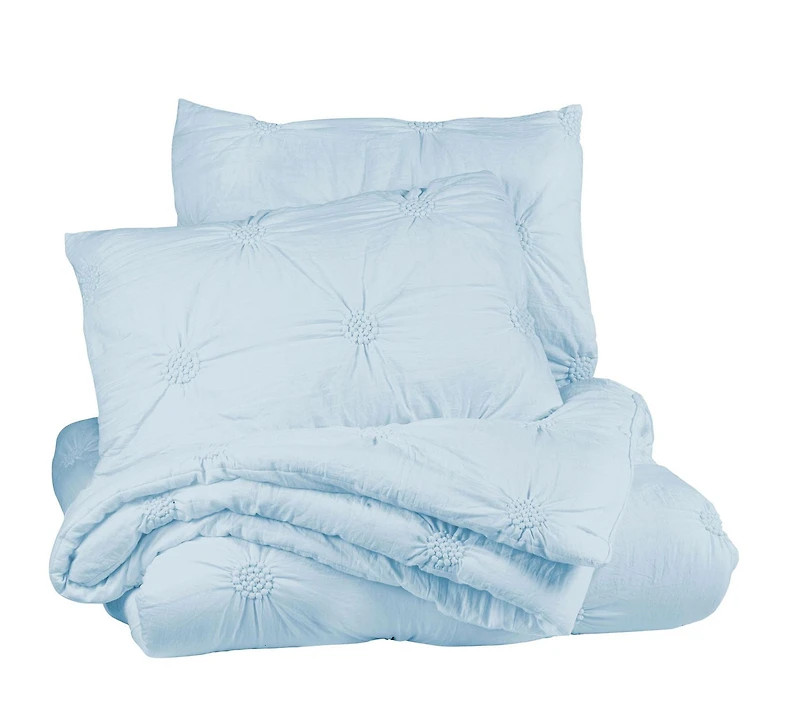 Floral Ruched Comforter Set