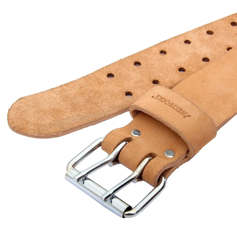 MECHTOOLS 2" CEINTURE À OUTILS EN CUIR AVEC DOUBLE BOUCLE (NATUREL) POUR 29" - 45"