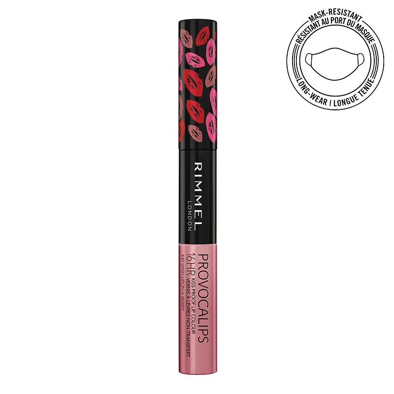 Rimmel Provocalips 16HR Kiss-Proof Lip Colour, two-step, glossy finish, 16H of colour, lightweight & flexible formula, 100% Cruelty-Free