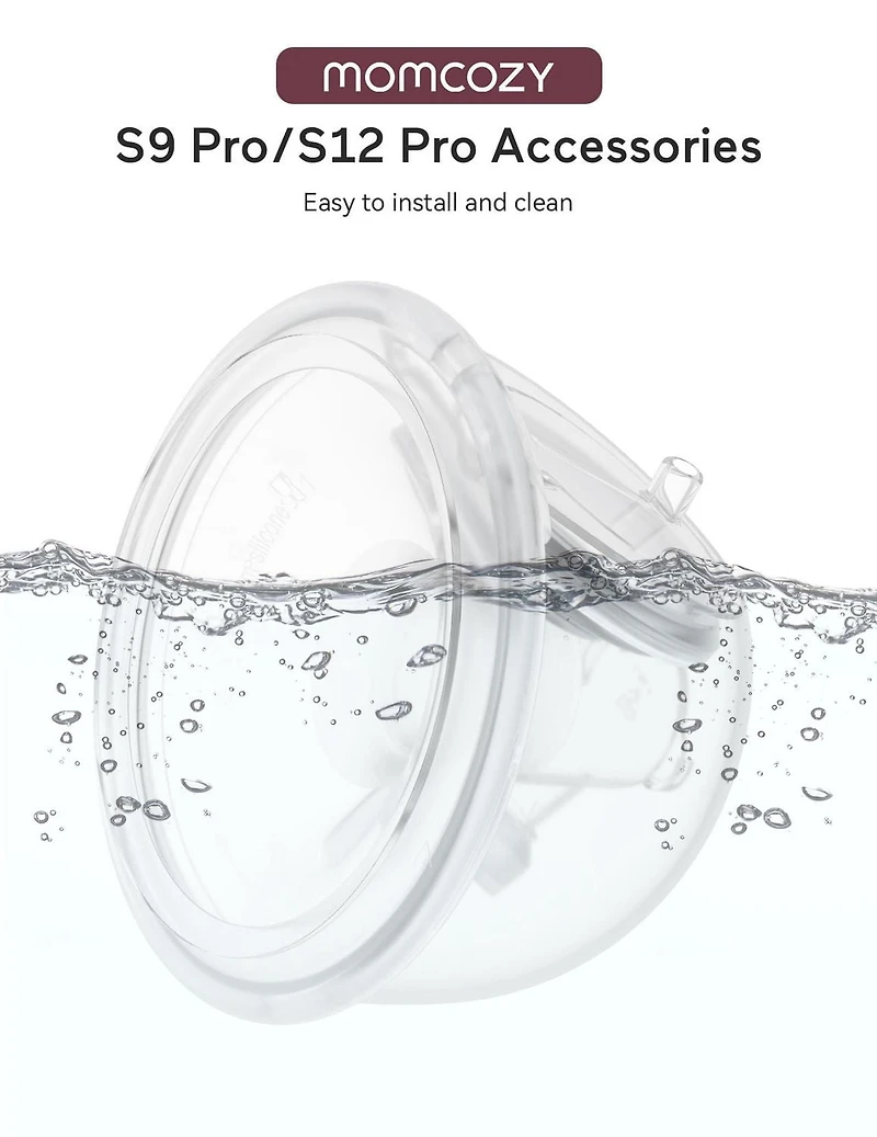 Momcozy Milk Collection Set for S9/S12 Pro Breast Pump, Double-Sealed Collector Cup with 24mm Flange, 180ml