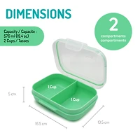 Melii Bento Mini Menthe avec Clip Transparent