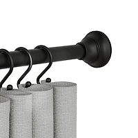 Better Homes & Gardens Rustproof Modern Adjustable Tension Shower Curtain with Decorative Wave Finials, 53" - 86", Matte Black