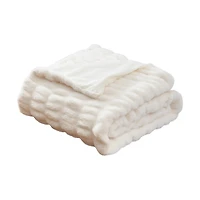 Mainstays 50x70 Ruched Throw, White.