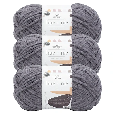 Lion Brand Yarn Hue + Me Iris #5 Bulky, Acrylic/Wool 4.4 oz/150 g, 137 yds/125 m, 3-Pack