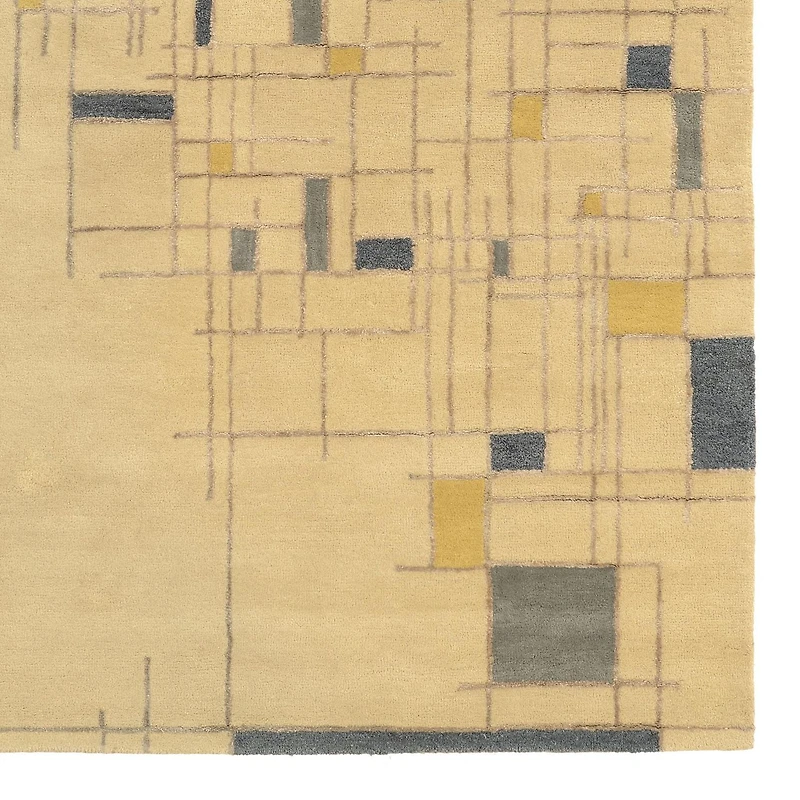 Aspire Wool Lazer Ivory & Blue 2' x 3' Accent Rug