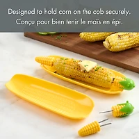 Ensemble de 2 assiettes en forme de maïs – Pratiques et sécuritaires, jaune