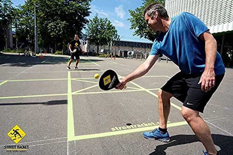 Ensemble de raquettes Street Racket 2 joueurs - Le jeu de raquette le plus polyvalent, amusant et facile pour intérieur et extérieur, sans filet, pour tous les âges