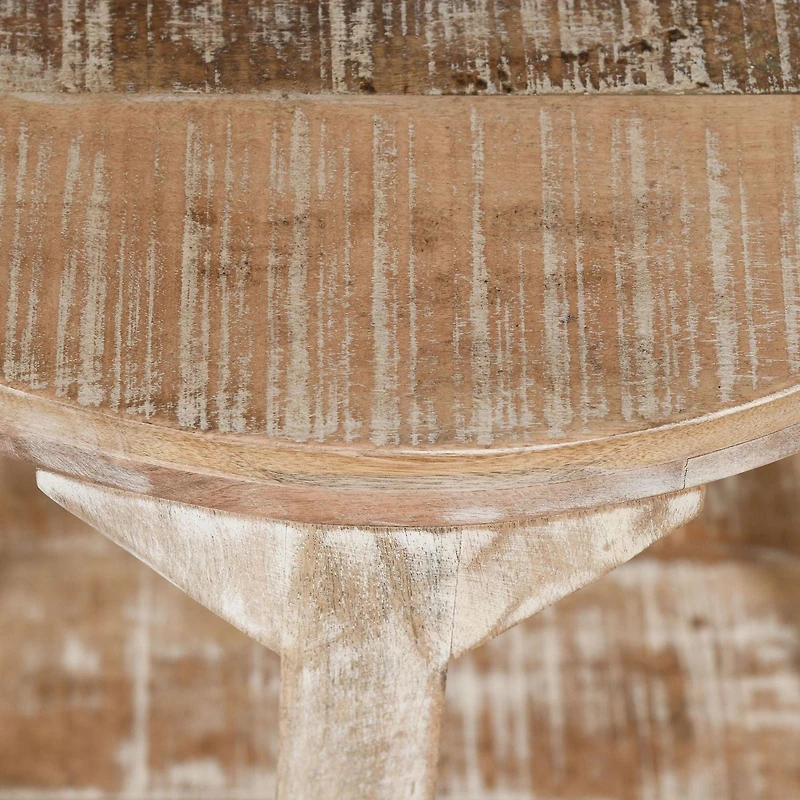 Rustic Modern Solid Wood Coffee Table in Distressed Natural