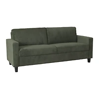 CorLiving Alton Corduroy Upholstered 3-Seater Adult Sofa with Wood Legs, Green