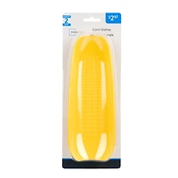 Ensemble de 2 assiettes en forme de maïs – Pratiques et sécuritaires, jaune