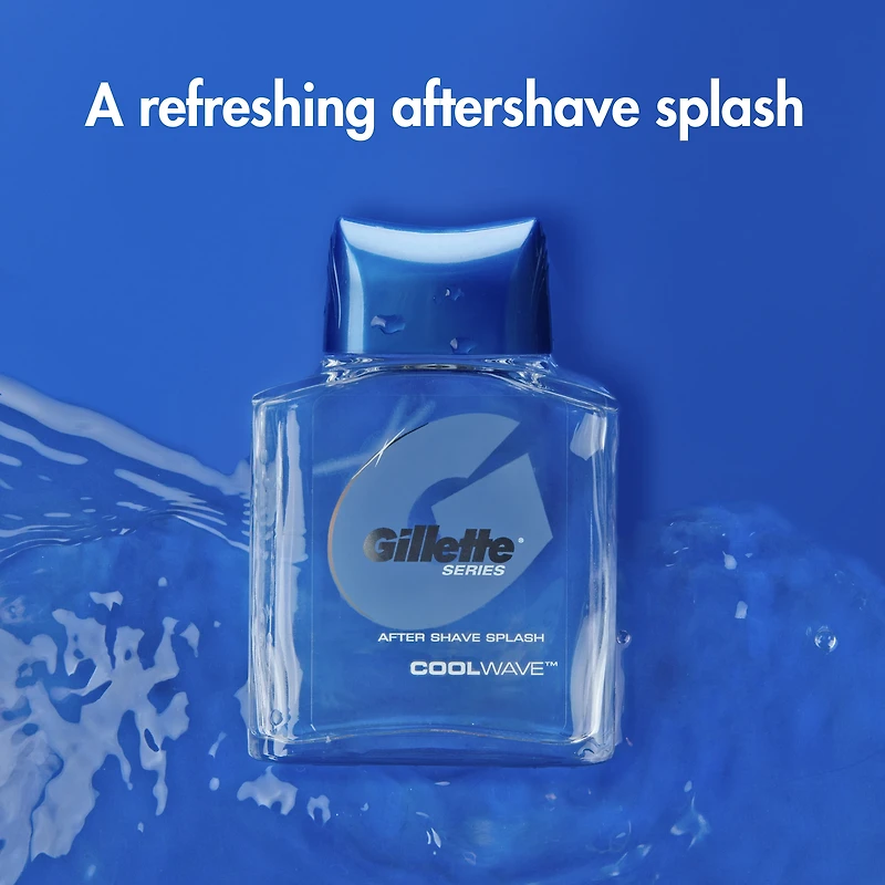 Gillette Series After Shave Splash for Men, Refresh and Moisturize, Cool Wave Scent, 100 ml