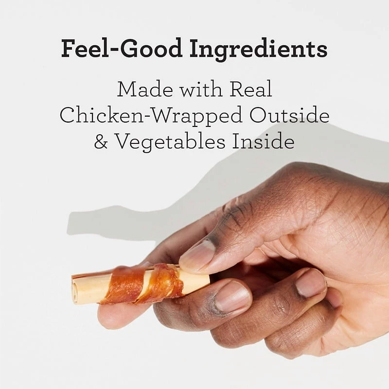 DreamBone Chicken Wrapped Mini Sticks Peanut Butter 40 Count – Rawhide-Free Dog Chews Made with Real Chicken & Peanut Butter, Easy-to-Digest Treats for Small Dogs