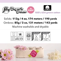 Lily Sugar'n Cream® Super Size Yarn, Cotton #4 Medium, 4oz/113g, 200 Yards