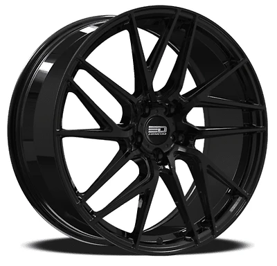 Set of four (4) Euro Design Tech rims - 18x8 inch Gloss Black alloy wheels for 2015 - Present Mercedes-Benz C-Class