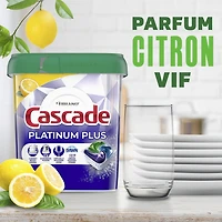 Cascade Platinum Plus Dishwasher Pods, Dish Detergent ActionPacs, Clean Lemon 21CT