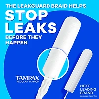 Tampax Tampons Pearl Compacts, avec Tresse LeakGuard & Applicateur Extensible, Absorption Super, Applicateur Extensible Compact, Non Parfumés