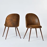 Homy Casa Set of 2 Upholstered Chairs with High Back and Adjustable Foot Pads for Gaming, Office, and Study Room