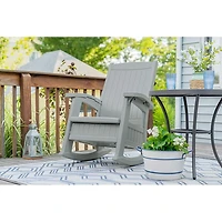 Suncast Outdoor Rocking Chair with Storage, Multi-Wall Resin, Dove Gray
