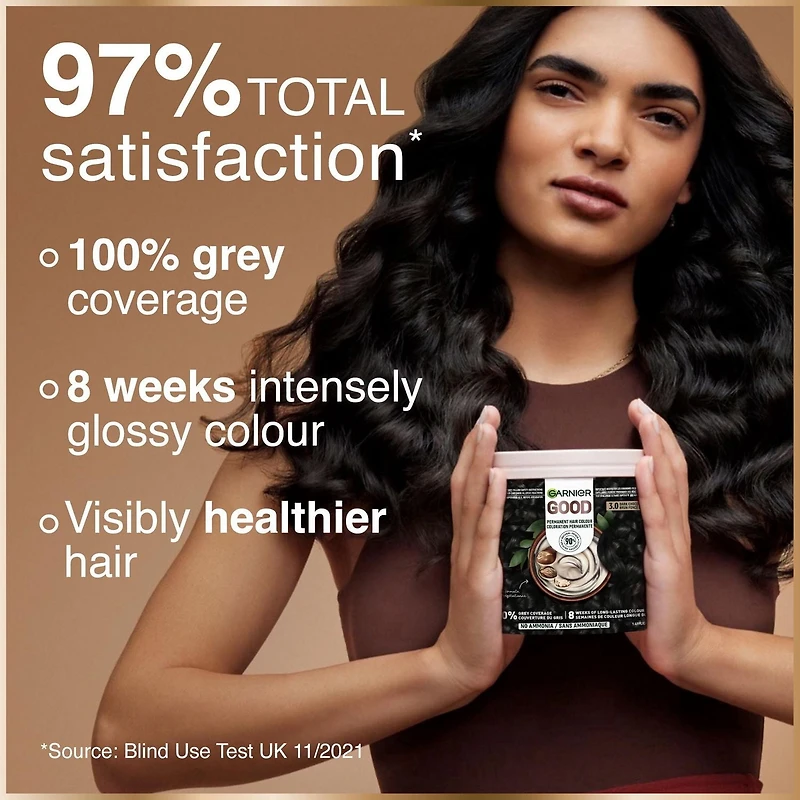 Garnier GOOD, Permanent Hair Dye, 100% Grey Coverage, No Ammonia, 1 unit