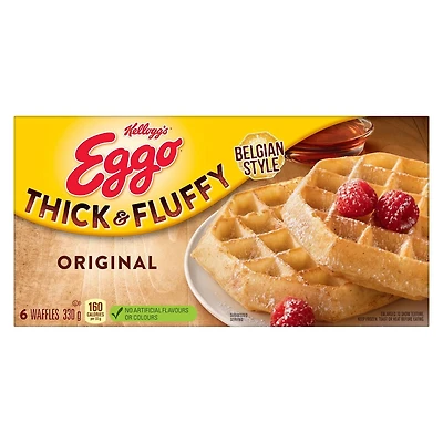 Gaufres belges EGGO* Moelleuses et plus épaisses Originale, 330g (6 gaufres) 330 g