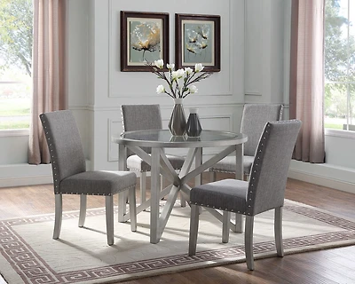 Ensemble Salle à Manger Bella, 5 pièces, , Argent/Gris