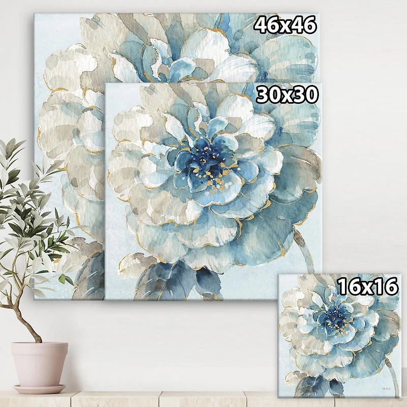 Designart Indigold Aquarelle Fleur II Art mural sur toile