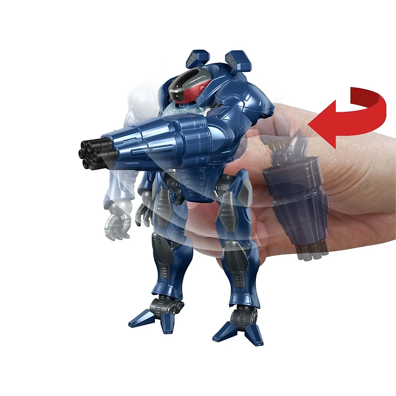 Masters of the Universe Combat Ready Roboto Figure Toy, 5.5 Inch Twist & Release Quick Draw