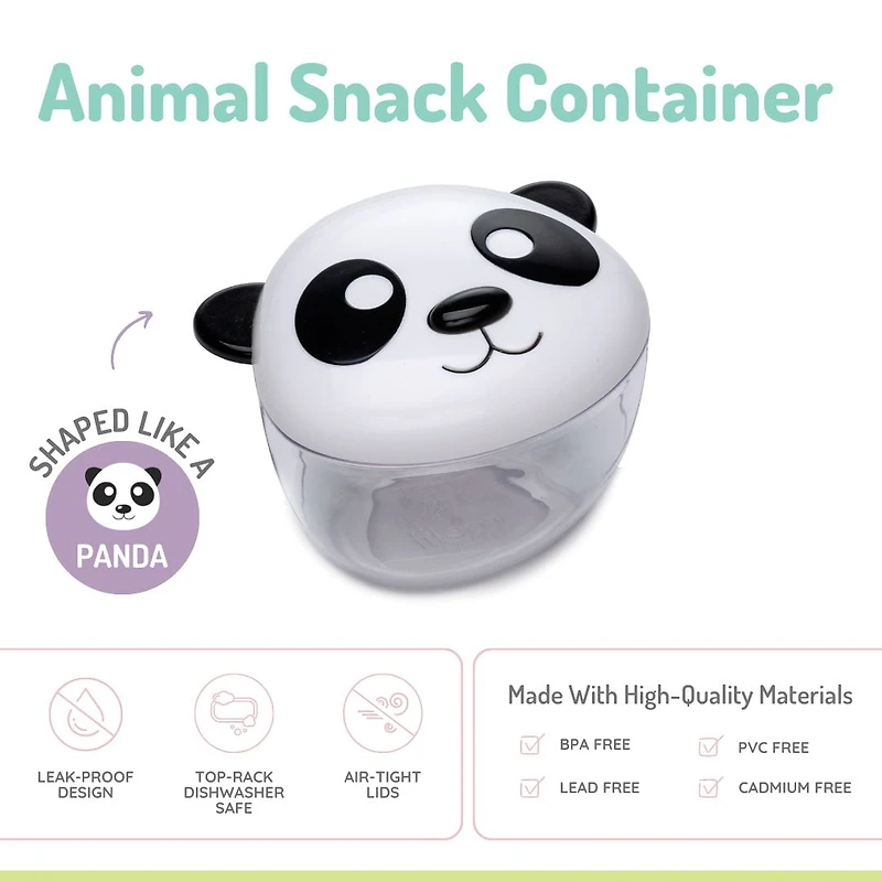 Melii Animal Snack Container for Toddlers and Children, Panda, 7.84 oz / 232 ml