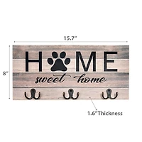 Mdf Triple Wall Hook Home Sweet Home