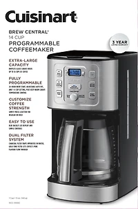 Cuisinart Cafetière programmable de 14 tasses brew central