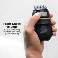 Wahl Lithium Ion+ Extreme Grip Body Groomer with Adjustable Lengths, Waterproof Design, Skin-Safe Blade, USB Charging – Model 3310