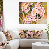 Impression sur toile « abeille assise sur une fleur » Design Art