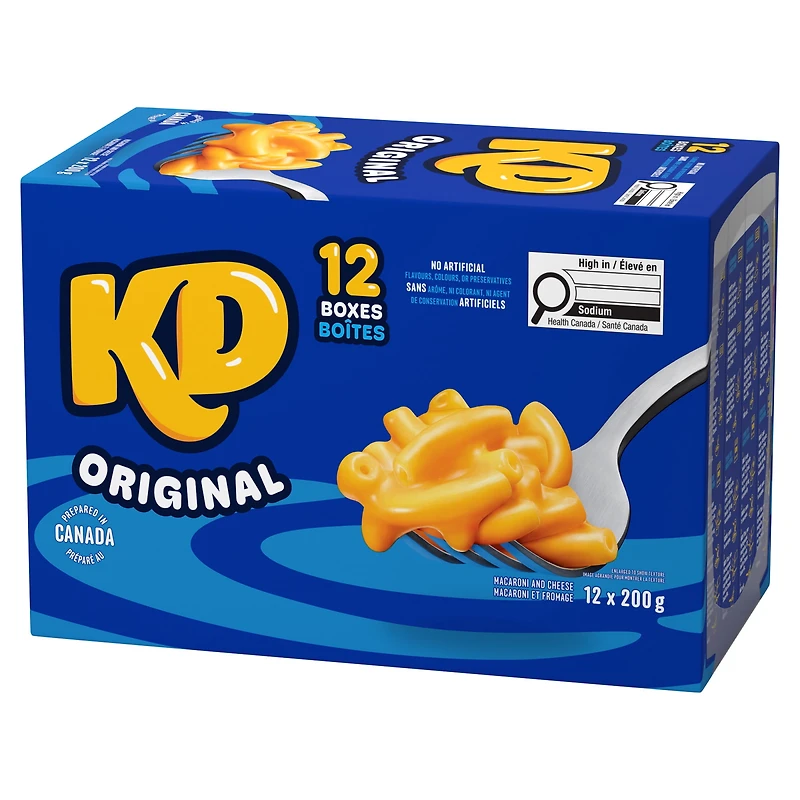 Kraft Dinner Original Macaroni and Cheese Dinner Box, Case, Shelf-Stable