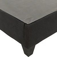 PRIMO Carter Upholstered Platform Bed Frame – Twin Size, Dark Grey Linen Look Fabric, No Box Spring Required, Durable Wood Slats – Bedroom Foundation