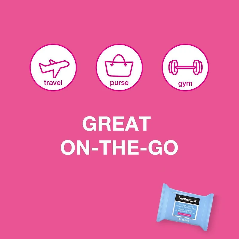 Neutrogena All-in-One Makeup Removing Cleansing Wipe, Waterproof Mascara Removal, Fragrance Free, Plant Based Wipes
