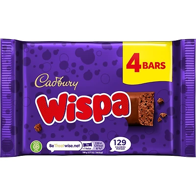 Cadbury Dairy Milk Wispa Barres de Chocolat Lot de 4