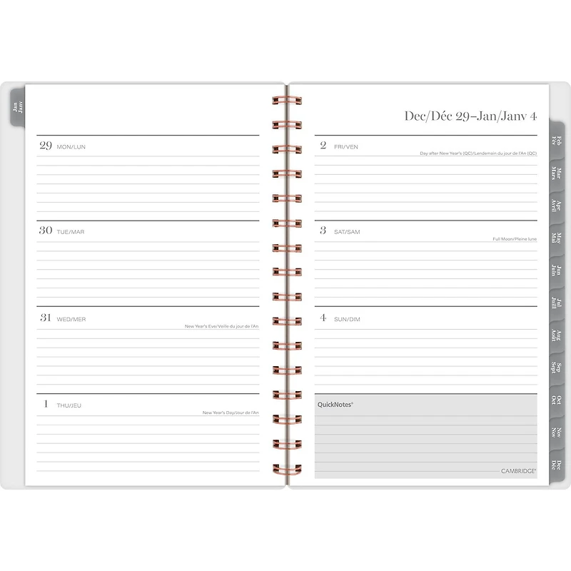 2026 Cambridge® Rose Gold Peony Small Weekly Planner