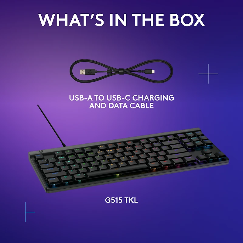Logitech G515 TKL, clavier gaming ultra-plat filaire