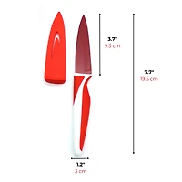 Starfrit Gourmet Ensemble De 4 Couteaux À Parer Avec Étui, Lame En Acier Inoxydable 3,5", Manche Antidérapant, Code Couleur, Rangement Sécuritaire