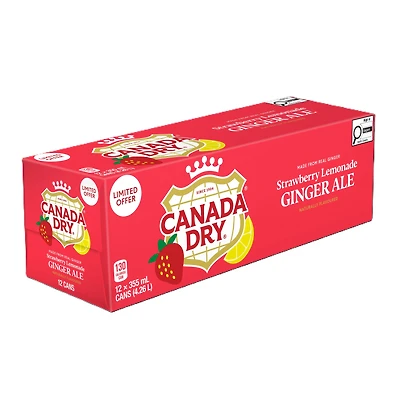 Soda gingembre à la limonade aux fraises Canada Dry 