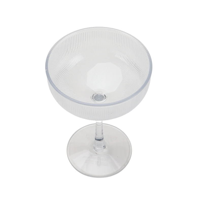 Better Homes & Gardens Acrylic Clear Texture Coupe Glass, Clear, 1-Count
