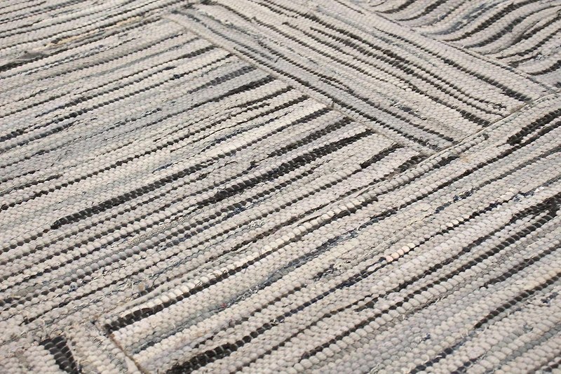 ECARPETGALLERY 5'9" x 7'9" Flat-weaves & Kilims Moldovia Patch Hand Made Area Rug for Living Room, Dining Room and Bedroom in Grey