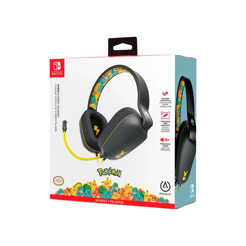 PowerA Wired Stereo Headset for Nintendo Switch - Pokémon: Kanto Friends