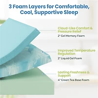 Fullfurnique Gel-Infused Memory Foam Mattress, 8 Inch Queen Size, White