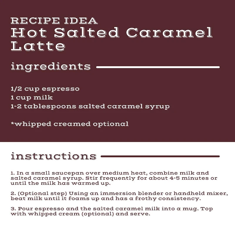 Matteo's Sirop Aromatisant pour Café Sans Sucre, Caramel Salé