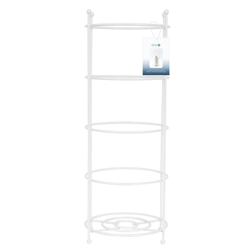 Era Michaels Freestanding Toilet Paper Holder White 5.55 x 15.16in