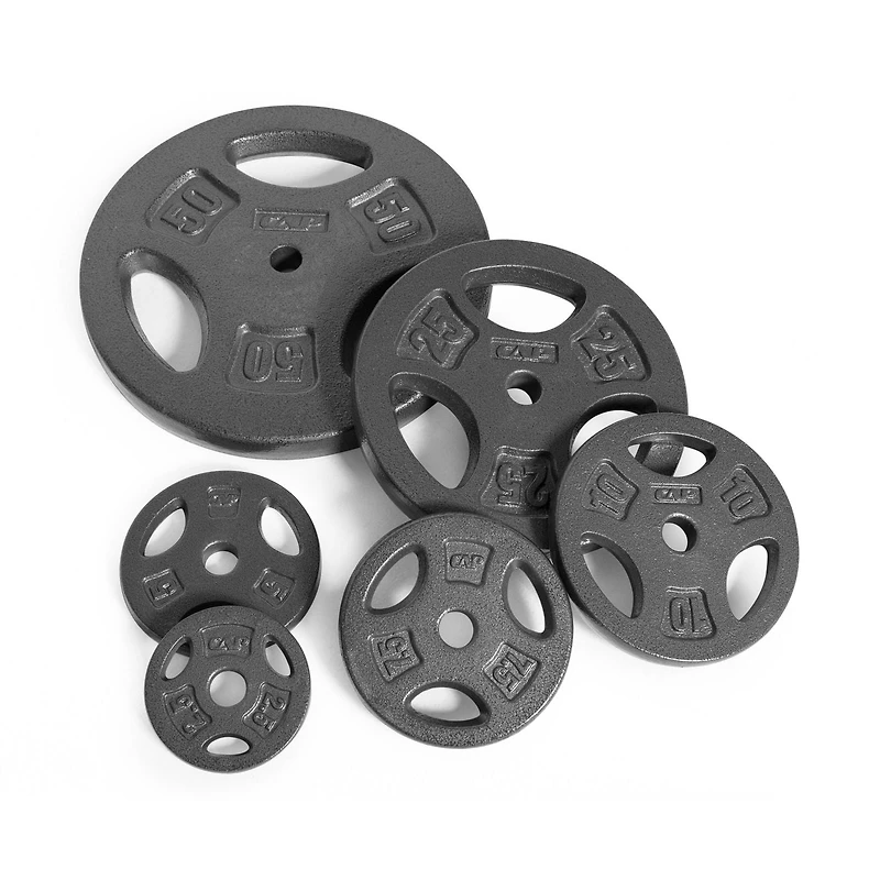 CAP Barbell Standard Cast Iron 1-inch Weight Lifting Grip Plate, 2.5 lb, Single, Black