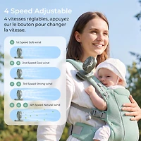 Momcozy Portable Clip Mini Fan for Infants & Toddlers, 4-Speed Rechargeable, Lightweight 0.26 lb, 360° Rotatable Cooling Fan for Stroller